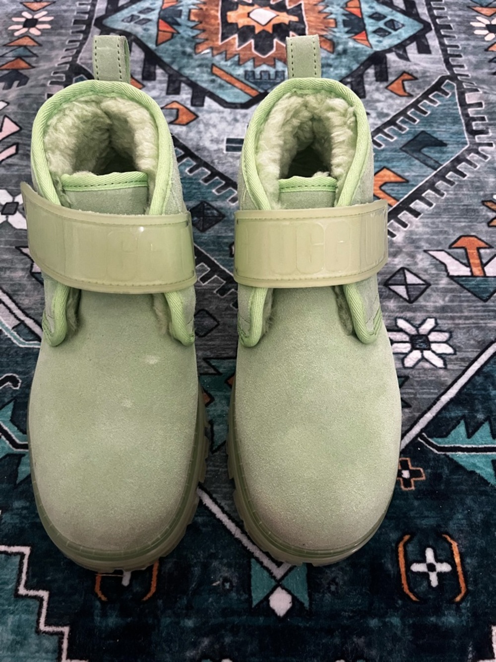 UGG Light Green Suede Strap Boots